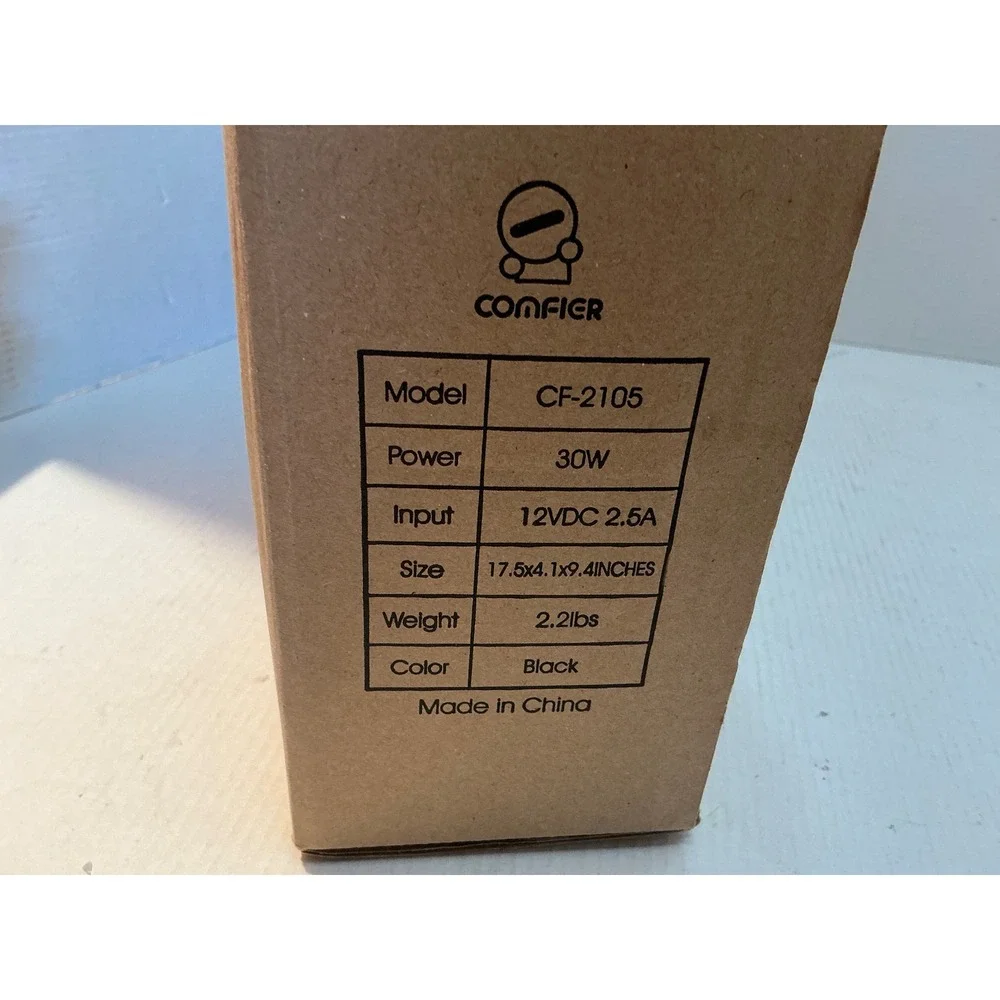 Comfier Heated Seat Cushion CF-2105 12V Car Adapter Black Plush Heat Pad